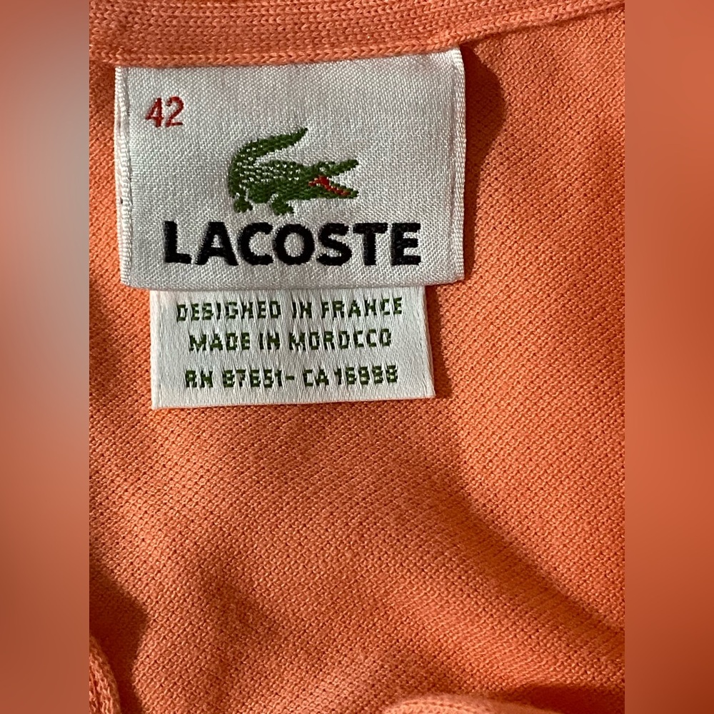 LACOSTE WOMENS CORAL POLO SHIRT - Picture 8 of 10